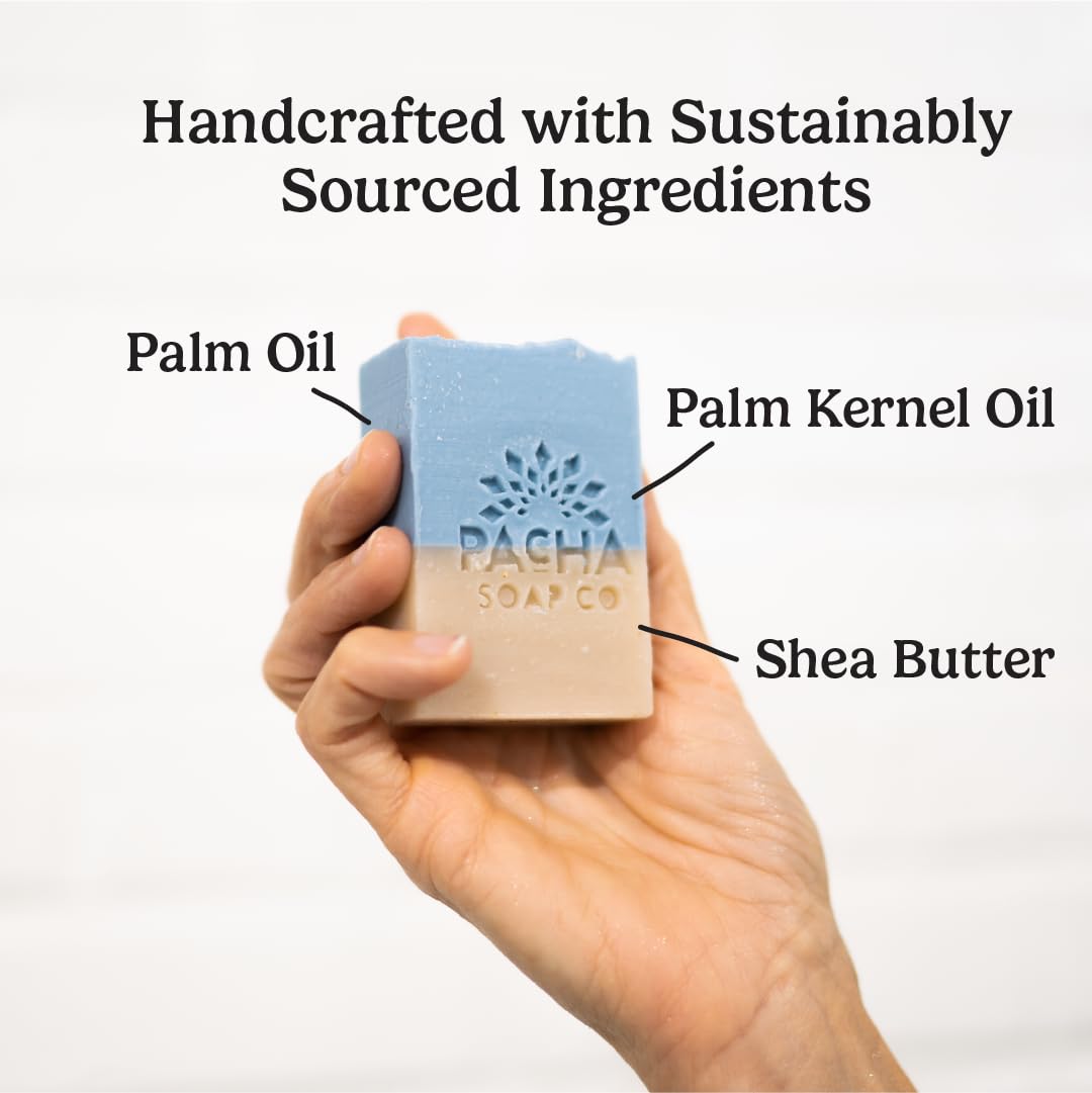 Pacha Soap Co. Sand & Sea Bar Soap - Clary Sage & Sandalwood Scent, Exfoliating & Hydrating, Artisan Face Wash, Hand Cleanser & Body Wash Beauty & Personal Care Pacha Soap Co