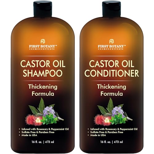 Castor Oil Shampoo and Conditioner - An Anti Hair Loss Set Thickening formula For Hair Regrowth, Anti Thinning Sulfate Free For Men & Women Anti Beauty & Personal Care First Botany