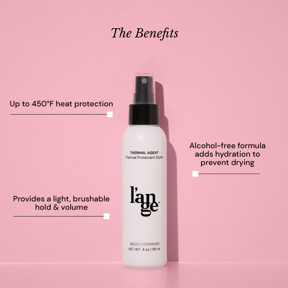 L'ANGE HAIR Thermal Agent Heat Protectant Spray | 450°F Heat Protection Spray for Hair | Controls Frizz, Enhances Shine & Volume | Safe Beauty & Personal Care L'ANGE HAIR