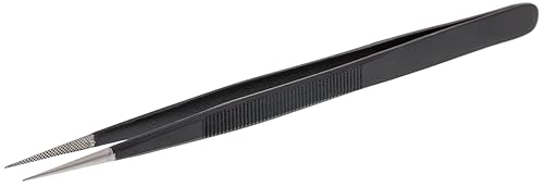 Economy Diamond Tweezers, Black Matte, Fine Point | TWZ-703.70 Beauty & Personal Care EURO TOOL