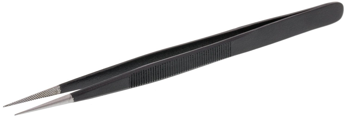 Economy Diamond Tweezers, Black Matte, Fine Point | TWZ-703.70 Beauty & Personal Care EURO TOOL
