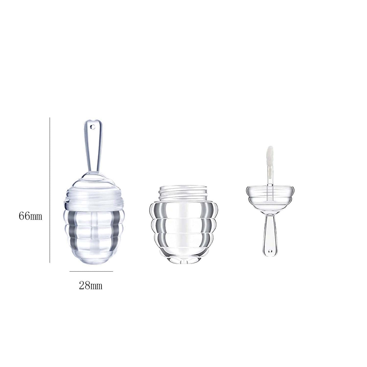 25 Pieces Honey comb Shaped 6ml Lip Gloss Tube Empty Plastic Lip Gloss Container Mini Clear Refillable Lip Balm Bottle Container with 2 Pieces Plastic Beauty & Personal Care COSIDEA
