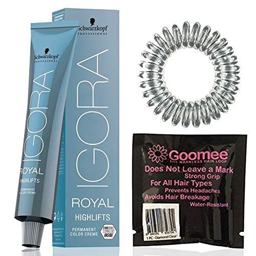 Igora Royal 10-21 Ultra Blonde Ash Beige Highlifts Permanent Hair Color and Goomee The Markless Hair Loop Single Pack Diamond Clear (Bundle 2 items) Beauty & Personal Care Goomee