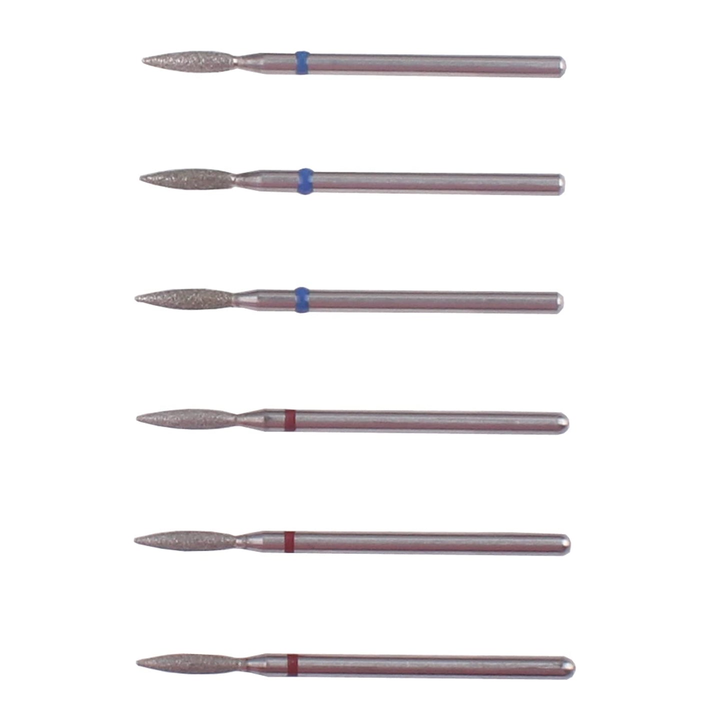 MZCMSL Flame Shape Diamond Cuticle Nail Drill Bit Set, 6pcs Pro Manicure Drill Bits for Nail Prep, 3/32 Shank efile Bit(Fine+Medium) Beauty & Personal Care MZCMSL