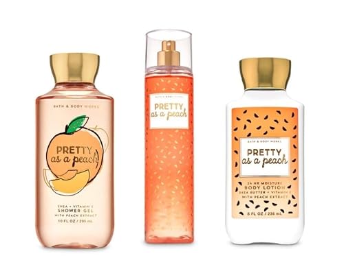 Bath and Body Works - Pretty as a Peach - Daily Trio - Shower Gel, Fine Fragrance Mist & Body Lotion - 2020 Beauty & Personal Care Bath & Body Works