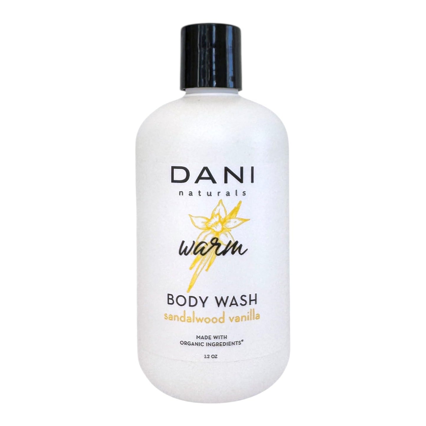DANI Naturals Sandalwood Vanilla Body Wash, Vegan, Sulfate-Free, Made with Organic Ingredients, 12 fl oz Beauty & Personal Care DANI