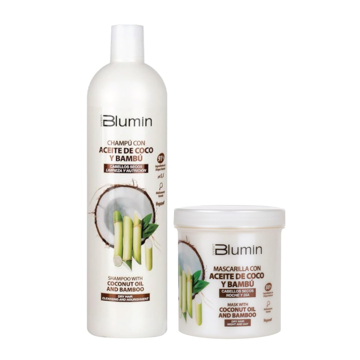 Blumin Kit - Coconut Oil Shampoo 1000ml + Coconut Oil Mask 700 ml Beauty & Personal Care Blumin
