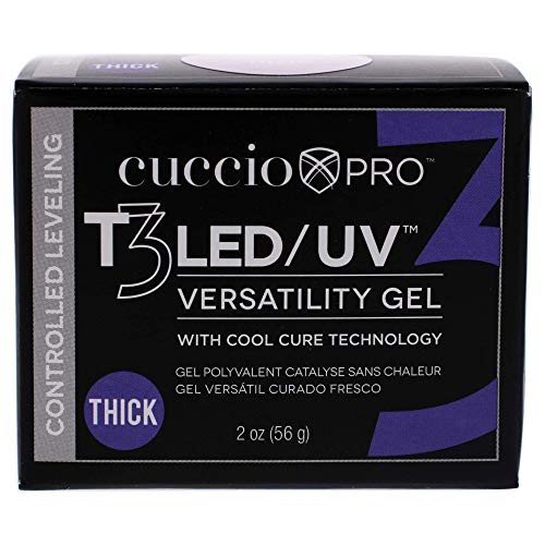 Cuccio Pro T3 LED/UV Cool Cure Versatility Gel - Controlled Levelling - Incredibly Flexible - Strong Adhesion - Thick Viscosity - Fast Application Beauty & Personal Care Cuccio