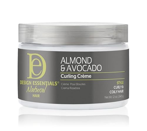 Design Essentials Almond & Avocado Curling Crème, Curl Defining Cream for Curly & Coily Hair, Soft Hold & Shine, 12 oz Beauty & Personal Care Design Essentials