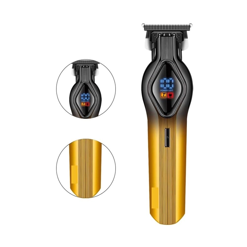 EWKYLSEM Cross-Border New Electric Hair Clipper LCD Digital Display Salon Engraving Special Oil Head Clippers 921(921 Golden) Beauty and Personal Care EWKYLSEM