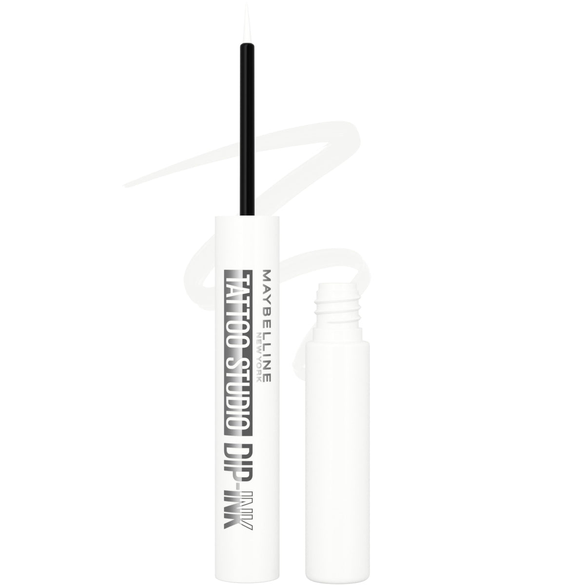 MAYBELLINE Tattoo Studio Dip-Ink Liquid Eyeliner, Waterproof Eyeliner With Up to 24 Hour Wear, White Canvas, 1 Count