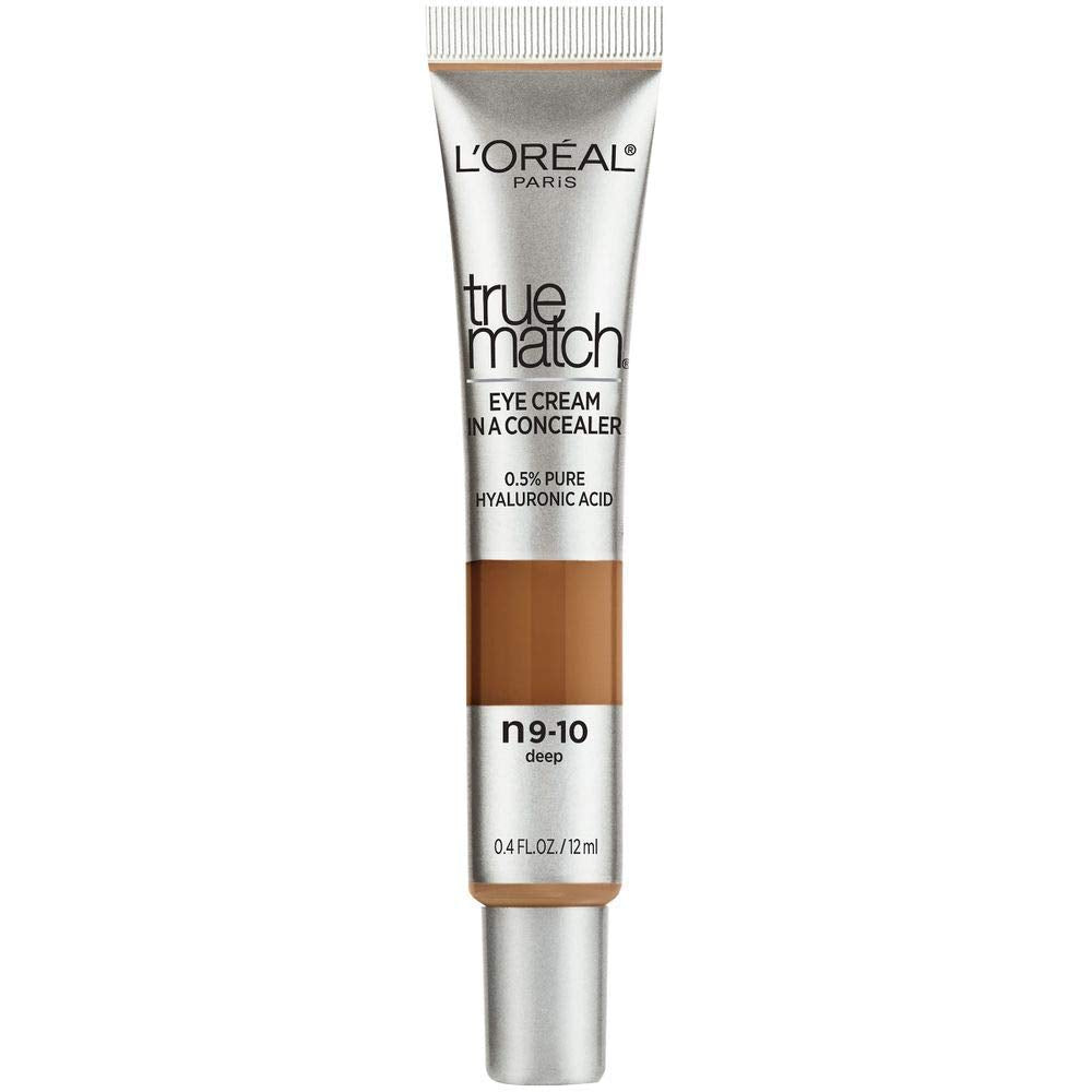 L’Oréal Paris True Match Eye Cream in a Concealer, 0.5% hyaluronic acid, Deep N9-10, 0.4 fl. oz. Beauty & Personal Care L'Oreal Paris