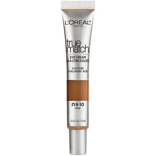 L’Oréal Paris True Match Eye Cream in a Concealer, 0.5% hyaluronic acid, Deep N9-10, 0.4 fl. oz. Beauty & Personal Care L'Oreal Paris