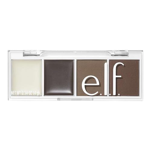 e.l.f. Bite-Size Brow, Mini Brow Quad with Ultra-Pigmented Waxes & Powders, Eyebrow Grooming & Makeup Kit, Dark Brown, 0.14 Oz Beauty & Personal Care e.l.f.