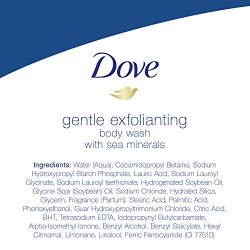 Dove Body Wash 100% Gentle Cleanser, Sulfate Free Gentle Exfoliating With Sea Minerals Bodywash for Softer, Smoother Skin After Just One Shower 22 oz Beauty & Personal Care Dove