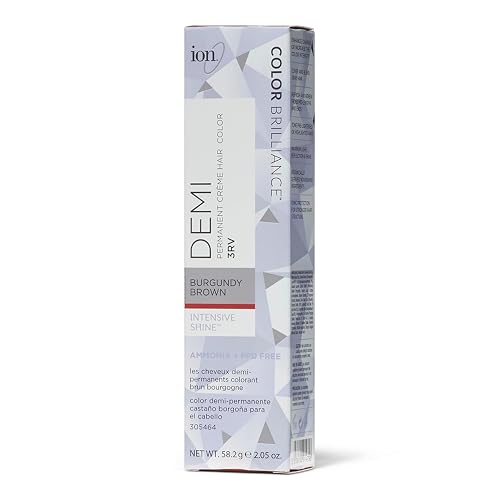 Ion Intensive Shine 3RV Burgundy Brown Demi Permanent Creme Hair Color 3RV Burgundy Brown Beauty & Personal Care ion