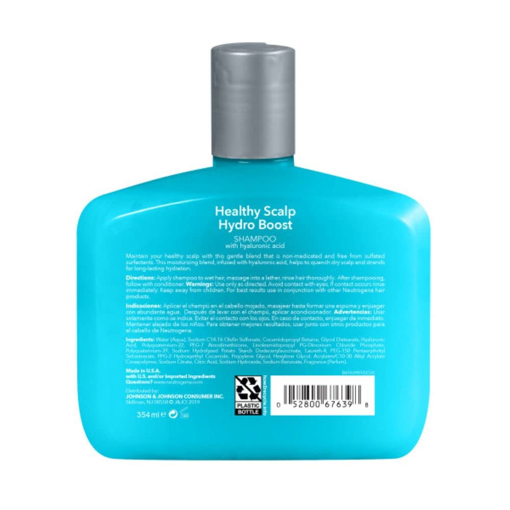 Neutrogena Moisturizing Healthy Scalp Hydro Boost Shampoo for Dry Hair and Scalp, with Hydrating Hyaluronic Acid, pH-Balanced, Paraben Beauty & Personal Care Neutrogena