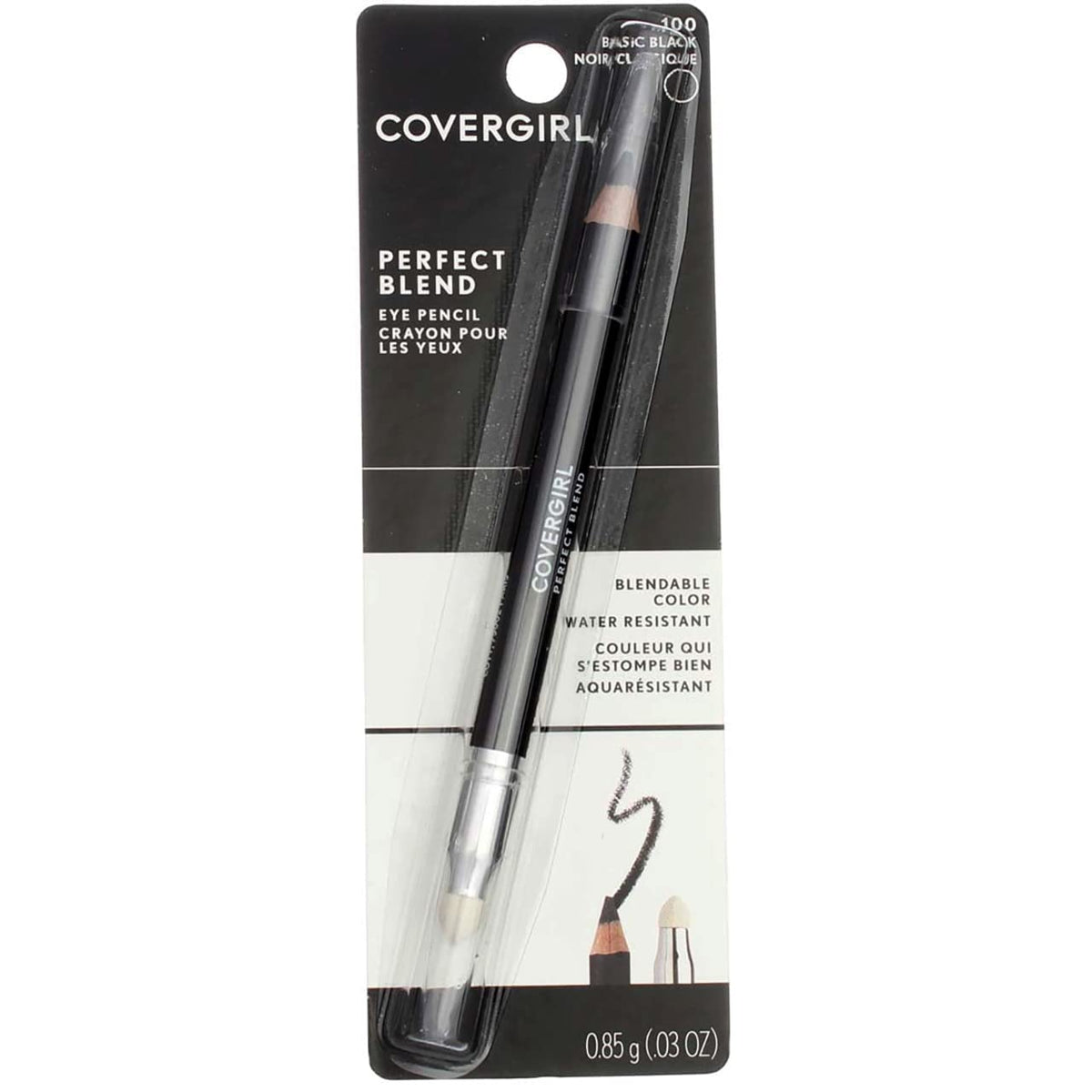 CoverGirl Perfect Blend Eye Pencil, Basic Black [100], 0.03 oz (Pack of 5) Beauty & Personal Care COVERGIRL