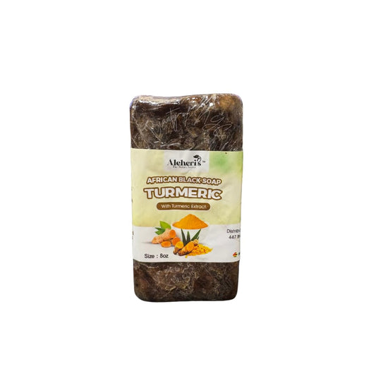 Aleheri's African Black Soap Turmeric 8 oz-100% All Natural, Raw Ingredients, For All Skin Types, Helps Rejuvenate, Aids Against Dark Spots, Eczema Beauty & Personal Care ALEHERI'S THE NATURE SECRET.