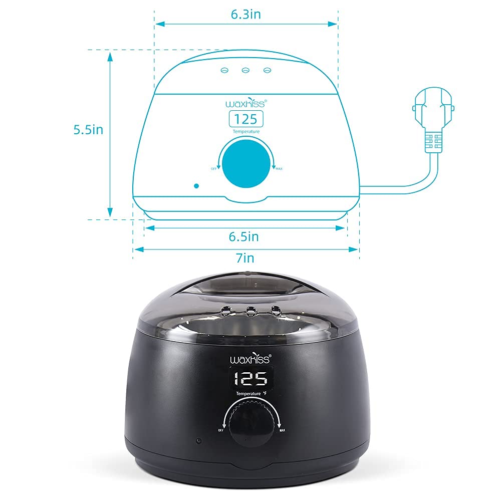 waxkiss Digital Hair Removal Warmer with See-Through Lid and 14oz Pot Beauty and Personal Care waxkiss
