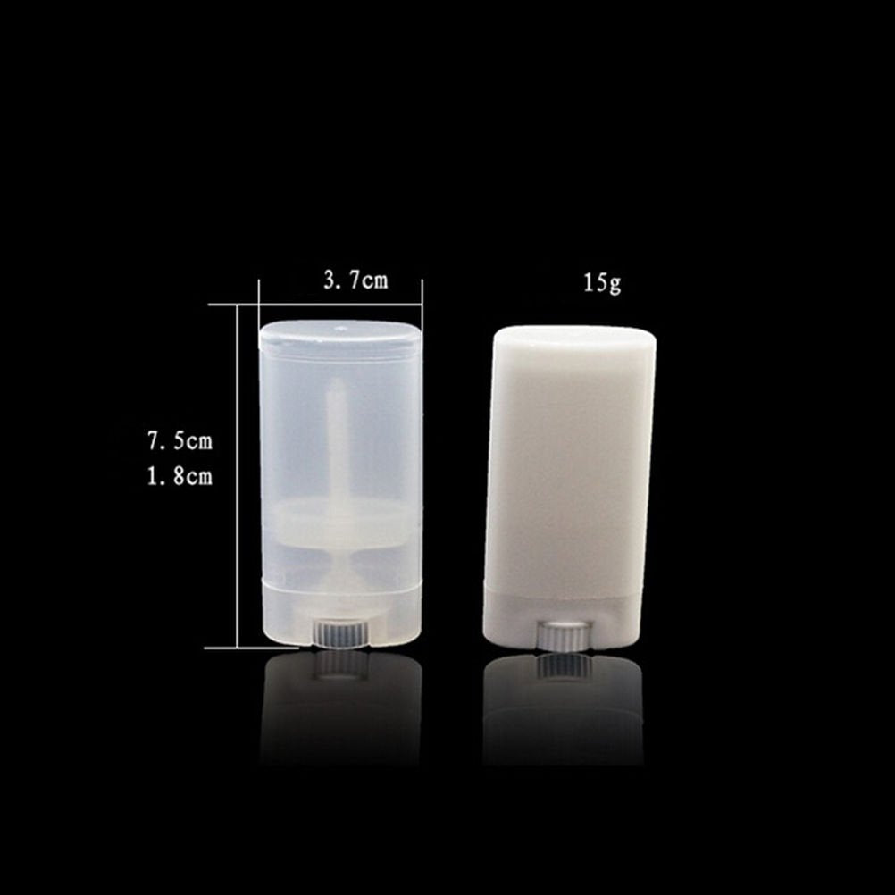 Healthcom 15ml White Plastic Deodorant Containers 0.5 Oz New Empty Oval Lip Balm Tubes for Lipstick Crayon Chapstick DIY Make Your Own Deodorant Beauty and Personal Care Healthcom