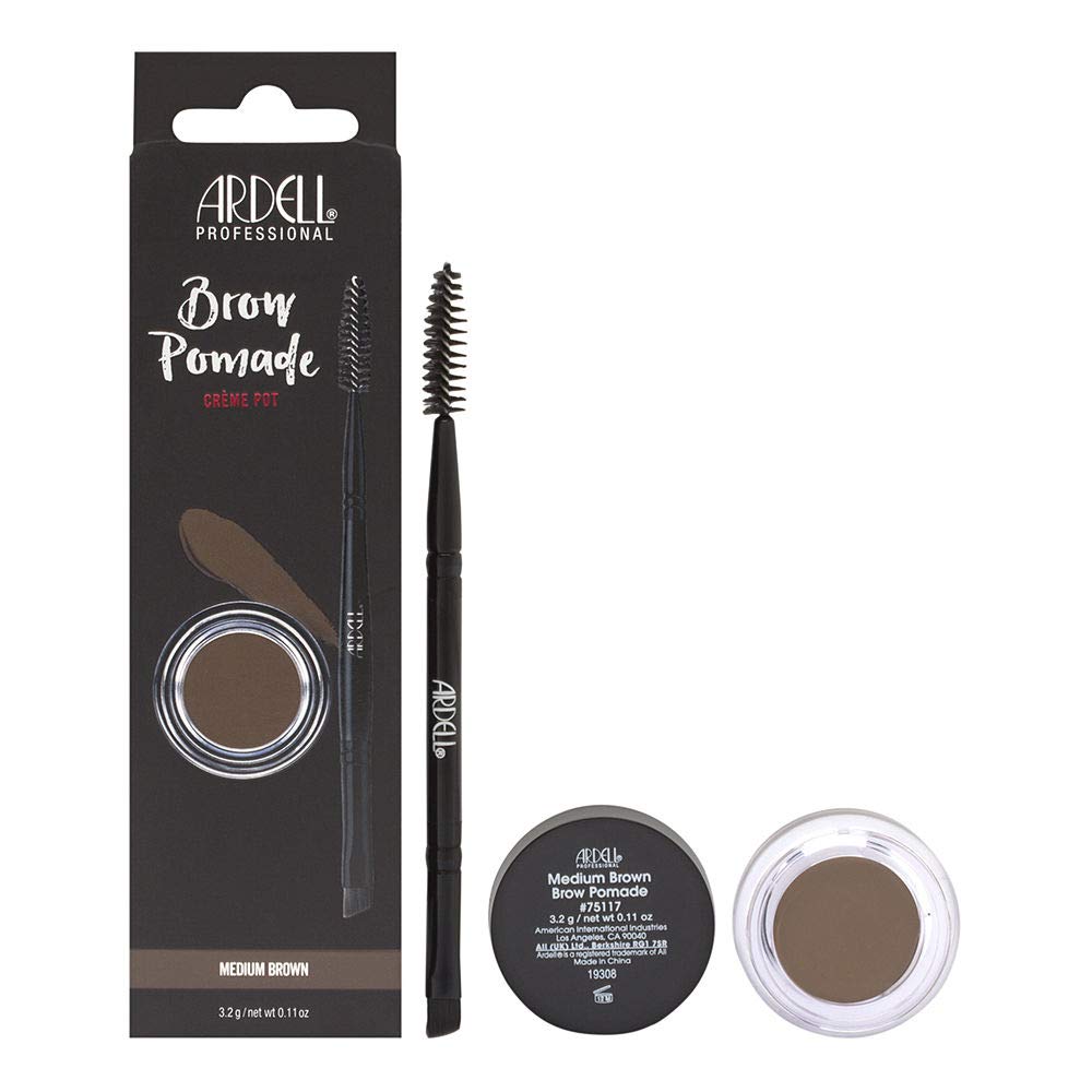 Ardell Brow Pomade - Medium Brown, Smudge-Proof Long-Lasting Eyebrow Makeup, with Dual-Ended Precision Brush and Spoolie for Defined and Natural… Beauty & Personal Care Ardell