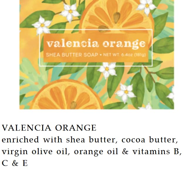 Greenwich Bay Trading Company Valencia Orange Shea Butter Soap, 6.4 oz Bars, Set of 3 Beauty & Personal Care Greenwich Bay