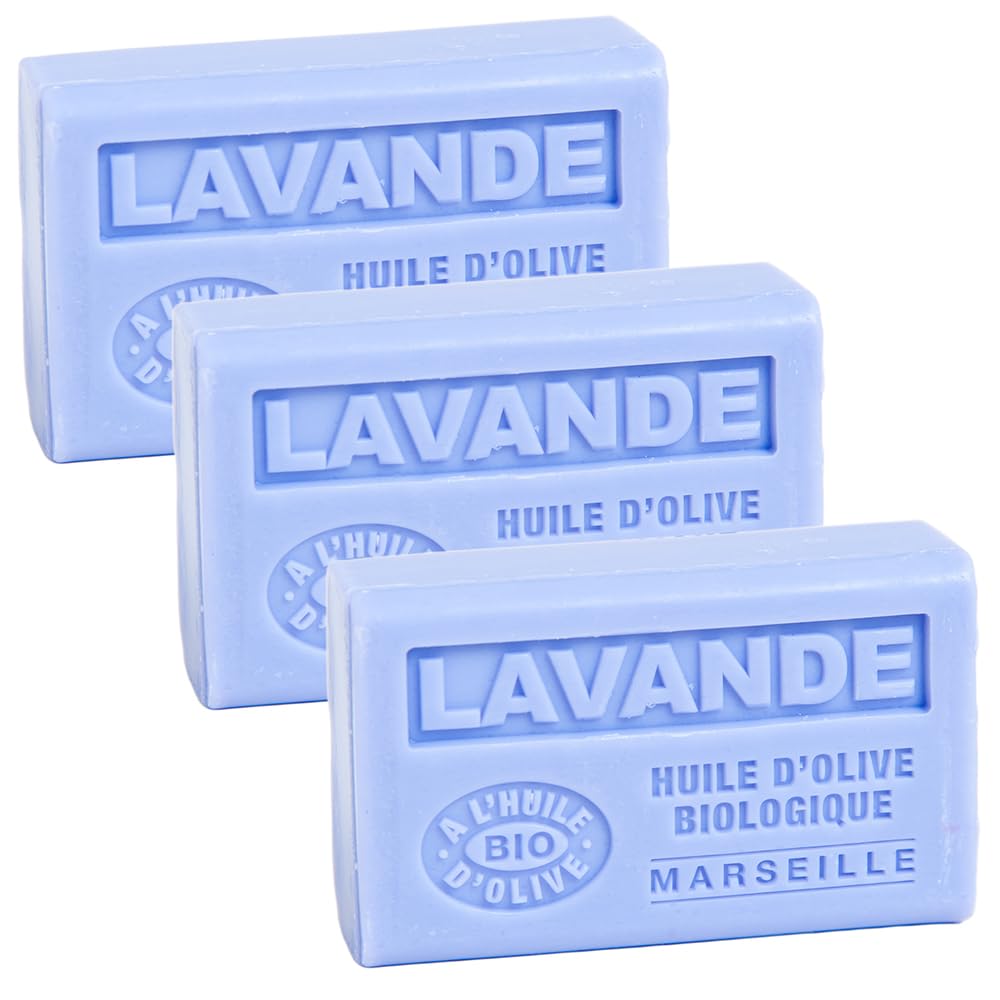 Label Provence Nature Savon de Marseille - French Soap Made With Pure Organic Olive Oil and Shea Butter - Lavender Fragrance - 125g - Set of 3 Beauty & Personal Care Label Provence Nature