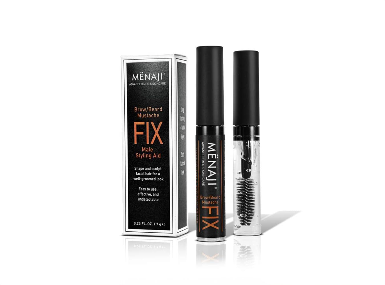 ME?NAJI The Fix - Mens Beard and Brow Gel - Hold and Setting Gel with Spiral Brush - Long Lasting - Keep Facial Hair in Place - 0.25 Oz Beauty & Personal Care Menaji