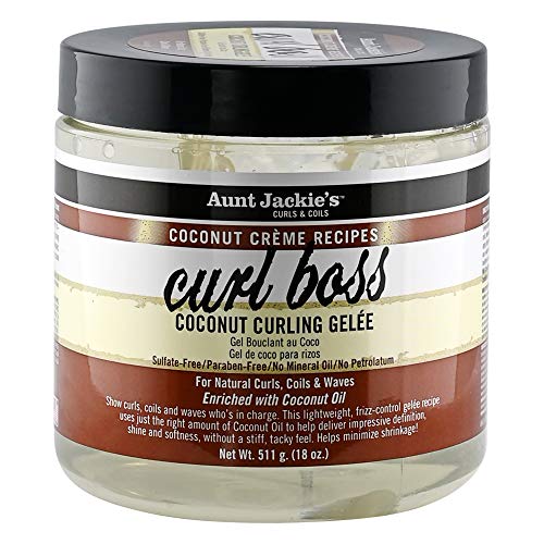 Aunt Jackie's Coconut Crème Recipes Curl Boss Coconut Curling Hair Gel for Natural Curls, Coils and Waves, 18 oz Beauty & Personal Care Aunt Jackie's