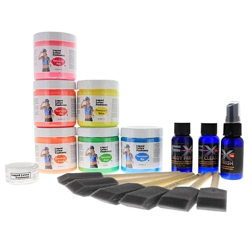 Liquid Latex Blacklight UV Reactive Body Paint, Glow Body Paint, Ideal for Art, Ammonia Free No Odor, Easy On and Off, Cosplay Makeup Beauty & Personal Care Liquid Latex Fashions