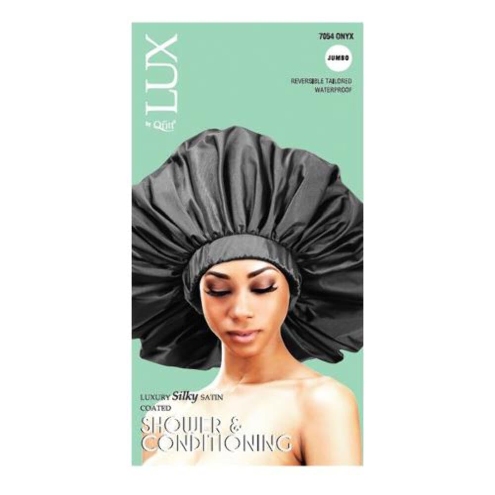 LUX by Qfitt Luxury Silky Satin Coated Shower & Conditioning 7054 ONYX Beauty and Personal Care Qfitt