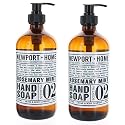 2 Bottles, Newport + Home Hand Soap, Rosemary Mint 16 oz, Infused w/Coconut Oil & Essential Oil by Home and Body Co Beauty & Personal Care FineVine