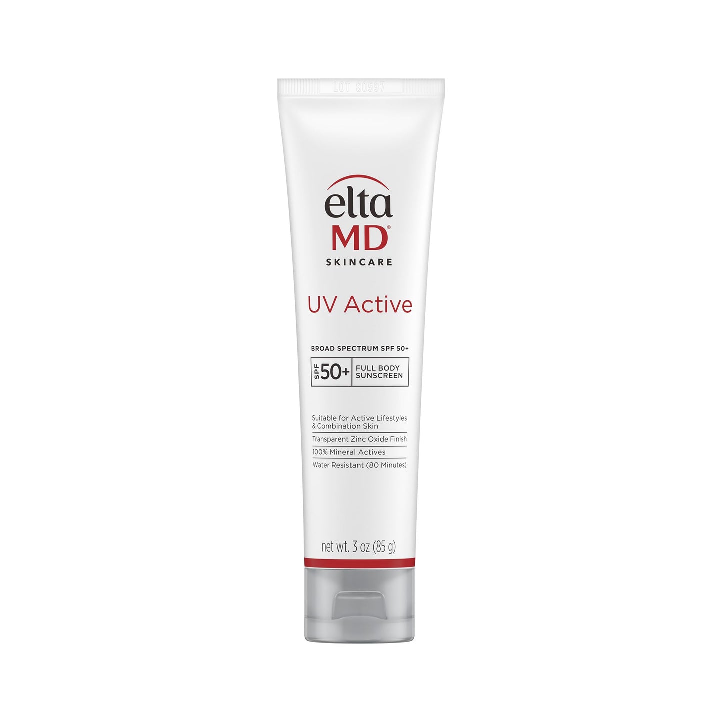 EltaMD UV Active Mineral Sunscreen with Zinc Oxide, Water Resistant Sunscreen SPF 50+ Up to 80 Minutes, Oil Free SPF for Face and Body, 3.0 oz Tube Beauty & Personal Care EltaMD