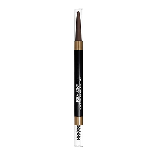 Revlon ColorStay Brow Creator, 2-in-1 Precise Eyebrow Pencil & Powder with Spoolie Brush, Waterproof, Stocking Stuffer for Her, 610 Dark Brown, 0.003 Beauty & Personal Care REVLON