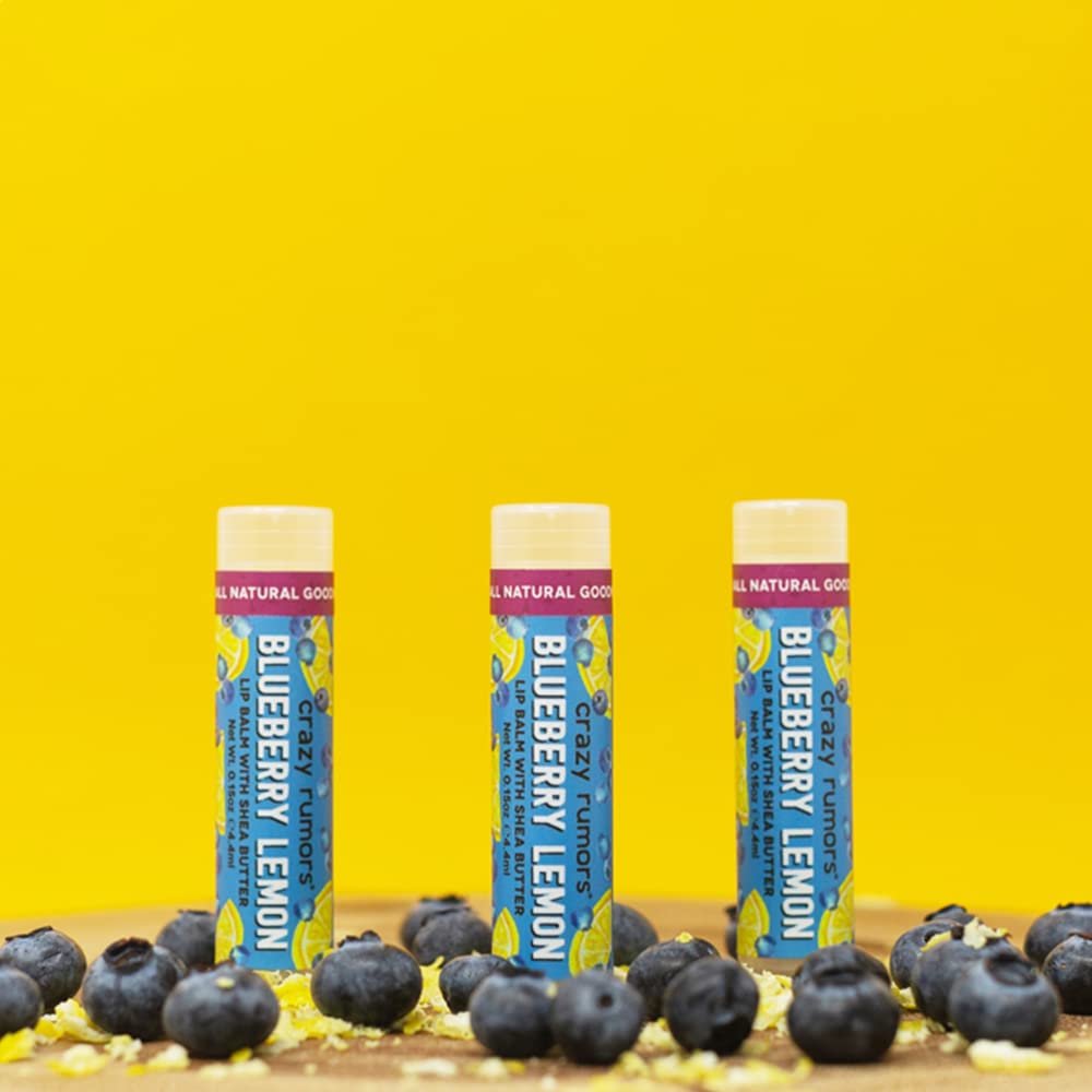 Crazy Rumors Blueberry Lemon Lip Balm. 100% Natural, Vegan, Plant-Based, Made in USA (1-Pack) Beauty & Personal Care Crazy Rumors