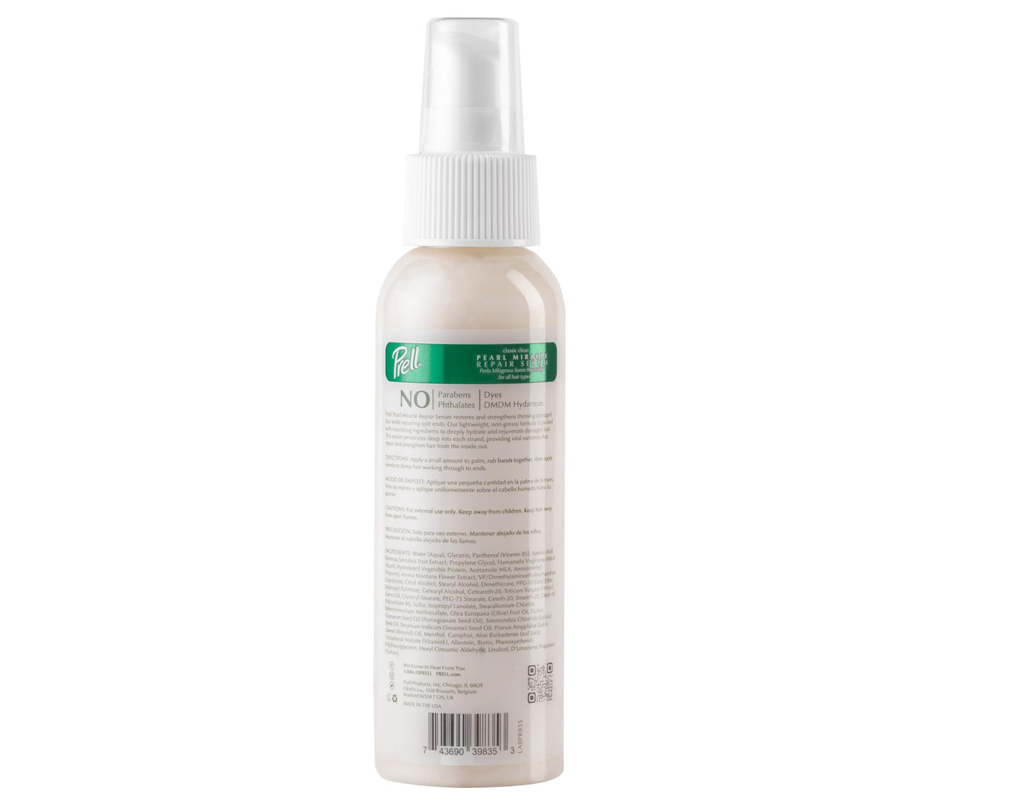 Prell Pearl Miracle Repair Serum - Intensive Hair Repair Serum Reduces Split Ends & Strengthens Weak Thinning Hair | 4 fl oz Beauty & Personal Care Prell