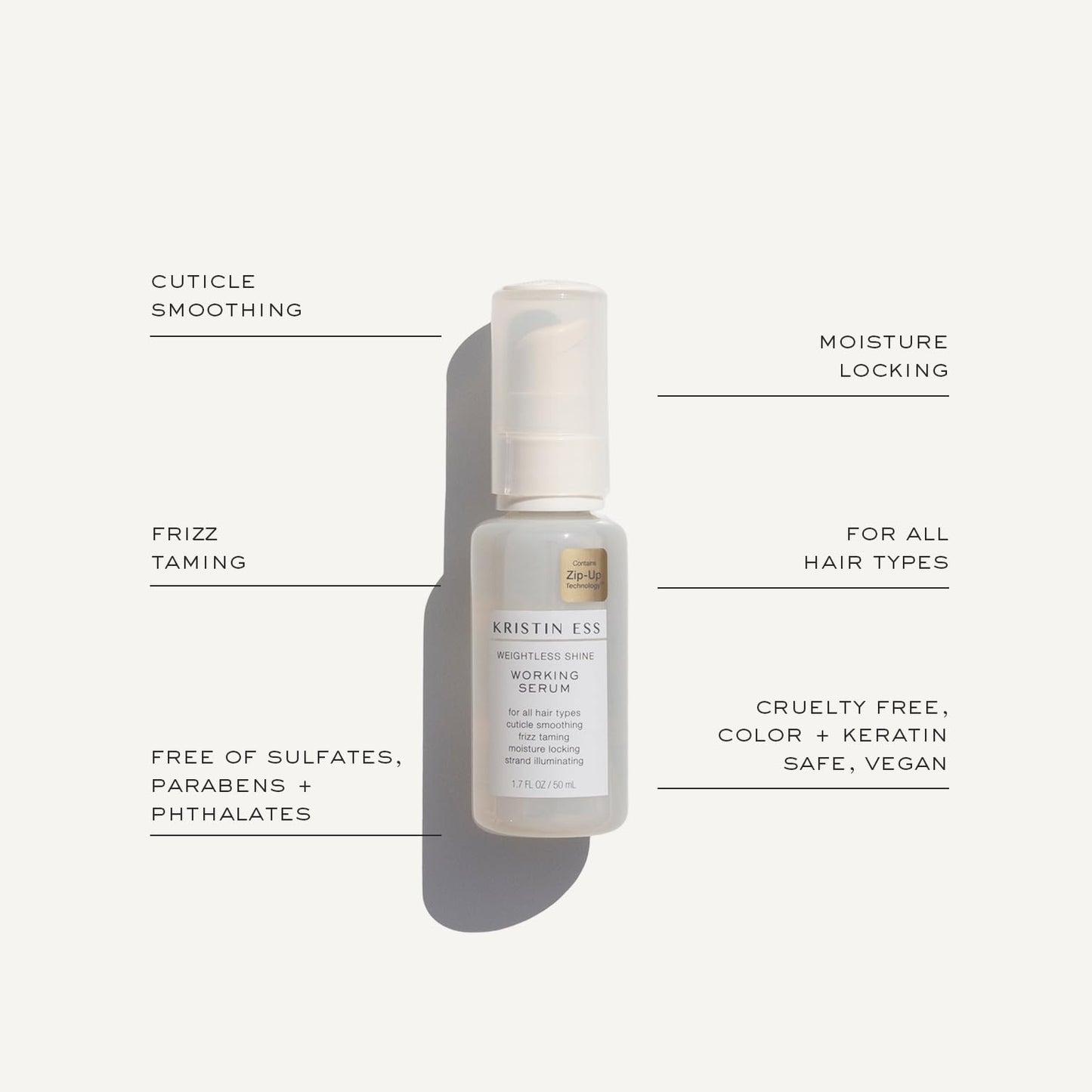 Kristin Ess Hair Weightless Shine Working Hair Serum for Dry Damaged Hair - Frizz Taming, Anti Breakage, Moisture Locking + Shine Enhancing - Color + Beauty & Personal Care Kristin Ess