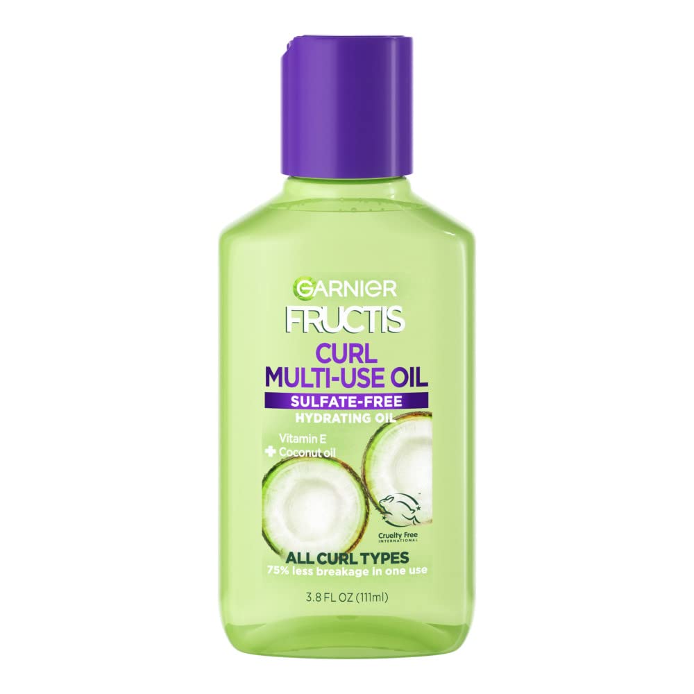 Garnier, Fructis Curl Multi-Use Hydrating Oil for All Curl Types, 3.8 Fl Oz