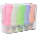 AOUTACC 5 Pack TSA Approved Travel Bottles Sets, 3 Ounce Leakproof Silicone Travel Containers Liquid Portable Leakproof Travel Size Bottles Beauty & Personal Care AOUTACC
