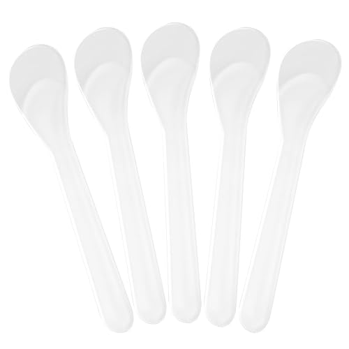 Senkary 200 Pack Large Cosmetic Spatulas 5 Inch Plastic Makeup Spatulas Disposable Facial Skincare Face Mask Applicators (Translucent) Beauty & Personal Care Senkary