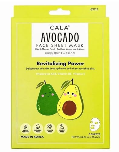 Cala Avocado Facial Mask Sheets - 5 Sheets Pack Beauty & Personal Care Cala