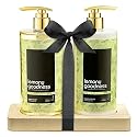 16 fl oz Lemon Citrus Aromatic and Nourishing Hand Soap Set Keep Your Skin Incredibly Soft & Clean in a Wooden Holder Unisex Formula Luxury Body Care Beauty & Personal Care Freida and Joe