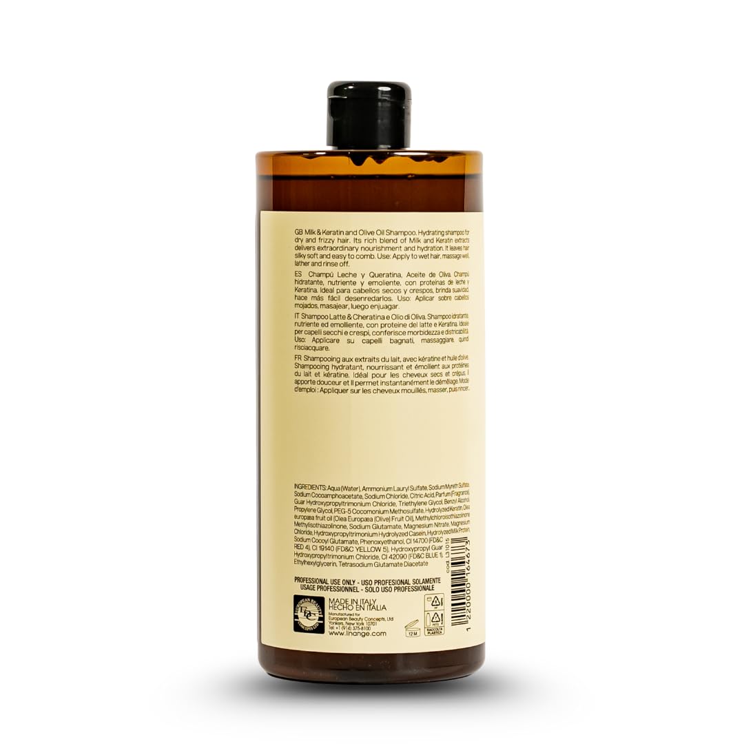 Linange Milk & Keratin Set: 33.8 Oz Shampoo, 33.8 Oz Mask, 8.45 Oz Leave-in Conditioner Spray (Free Starry Sexy Kiss Lip Plumping) Beauty & Personal Care LINANGE