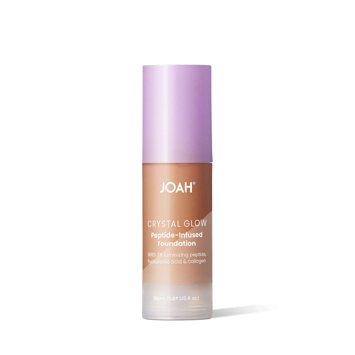 JOAH Crystal Glow Peptide-Infused Foundation, 2-in-1 Multitasking Korean Makeup with Blurring Face Primer, Luminizer, Hydration & Skin Defense for a