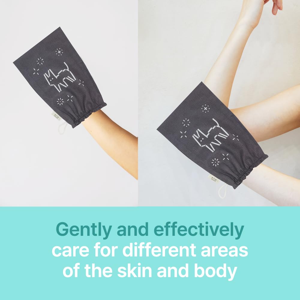 Ttaemigo Black Square Exfoliating Mitt for Body (2pc) - ttaemigo is a premium exfoliating mitt made from the secret exfoliation method of the Korean Beauty and Personal Care ttaemigo