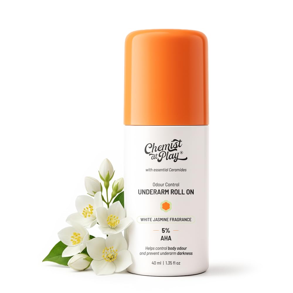 Chemist at Play UnderArm Roll-On with 5% AHA|Lactic & Mandelic Acid|Prevents Odour, Brightens Skin & Exfoliates Underarm|For Sensitive Skin|White Beauty and Personal Care Chemist at Play Default Title