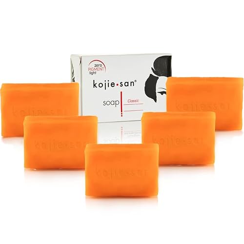 Kojie San Skin Brightening Soap - Original Kojic Acid, Dark Spot Remover Bar Soap with Coconut & Tea Tree Oil - 135g x 5 Bars Beauty & Personal Care Kojie San