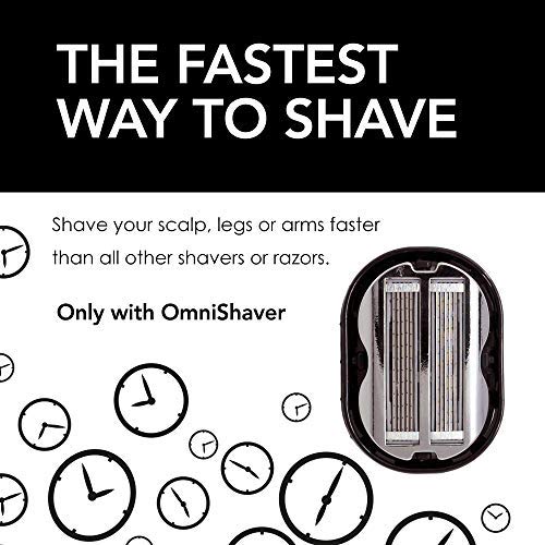 Premium Omnishaver with White Travel Case - The Fastest Way to Shave Head, Legs, Arms, Body - an Alternative to Disposable Shaving Razors Self Cleans Beauty and Personal Care OmniShaver