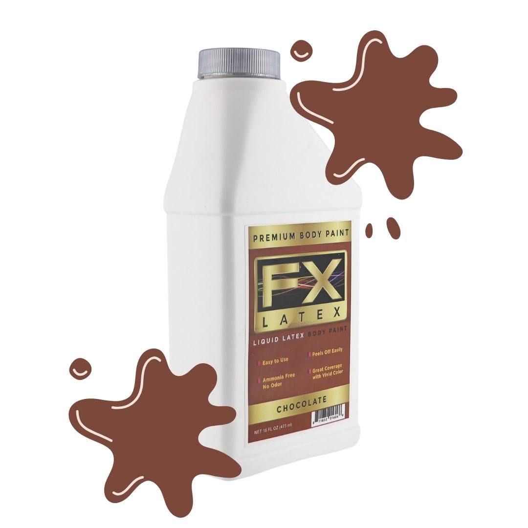 Liquid Latex - Face and Body Paint, Ammonia Free, Easy On and Off, Cosplay Makeup, Create Professional Monster, Zombie Arts 16 Oz (Chocolate) Beauty & Personal Care Liquid Latex Fashions